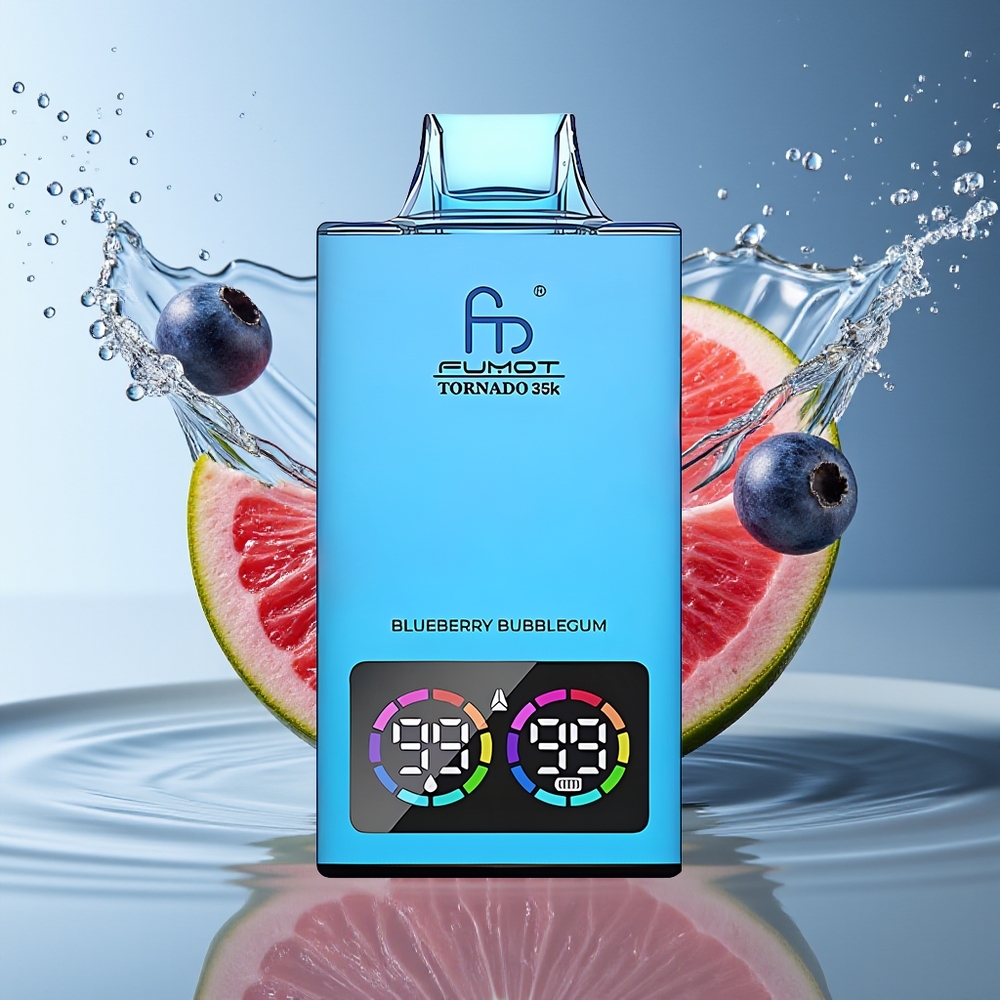 Fumot Tornado 35000 15ml Blauwe Bubbelgum Dual Mesh RGB Oplaadbaar