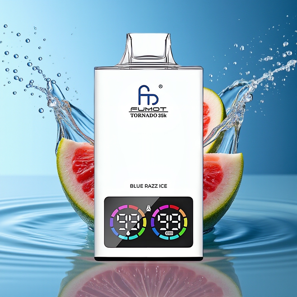 Fumot Tornado 35K 15ml Blauwe Framboos IJs RGB Dual Mesh Oplaadbaar