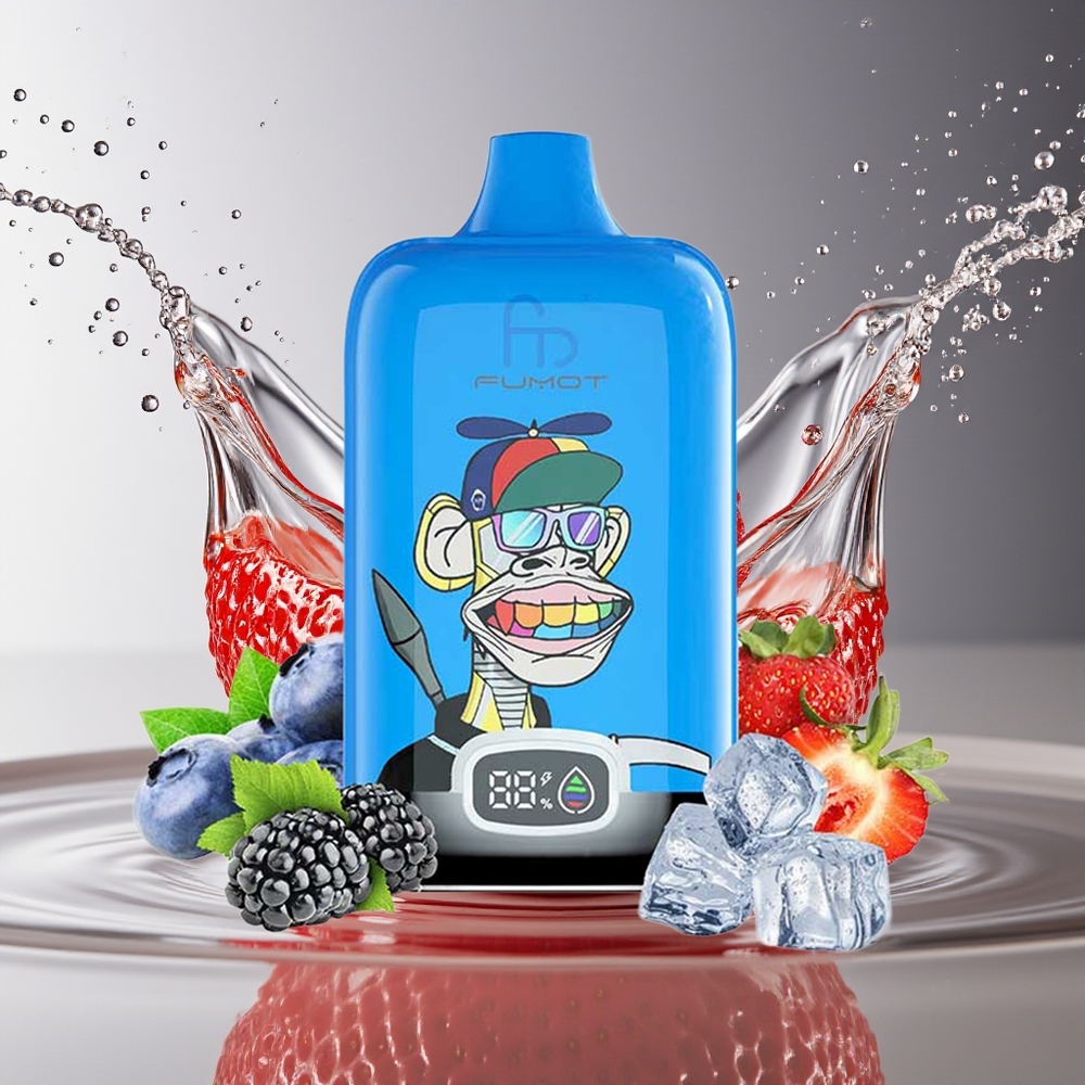 Fumot Tornado 12000 Puffs Aardbei Druif Wegwerp Vape 20ml Mesh Coil Type-C