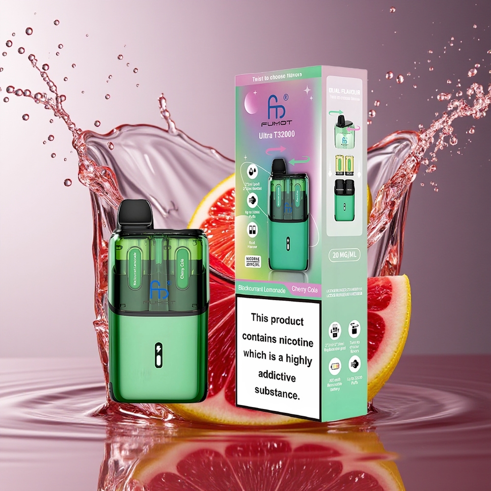Fumot Ultra T32000 24ml Zwarte Bes Limonade - Kersencola Mesh Fast Charge
