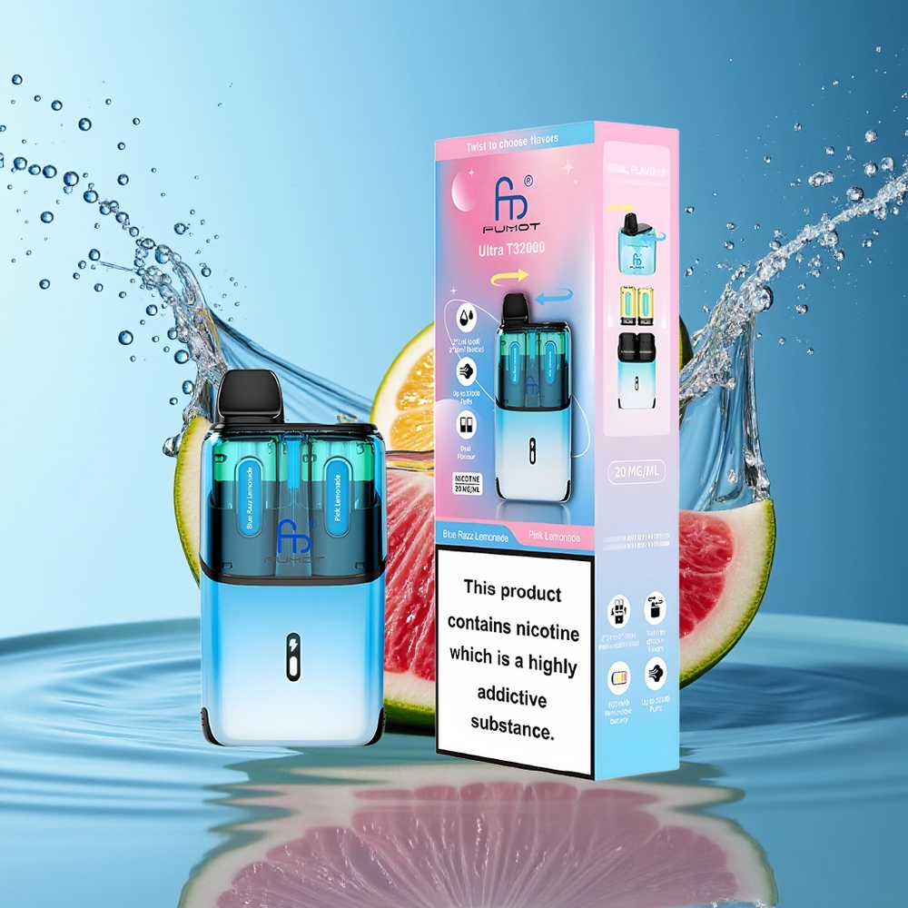 Fumot Ultra T32000 32000 Puff Blauwe Razz Limonade - Roze Limonade Type-C Mesh