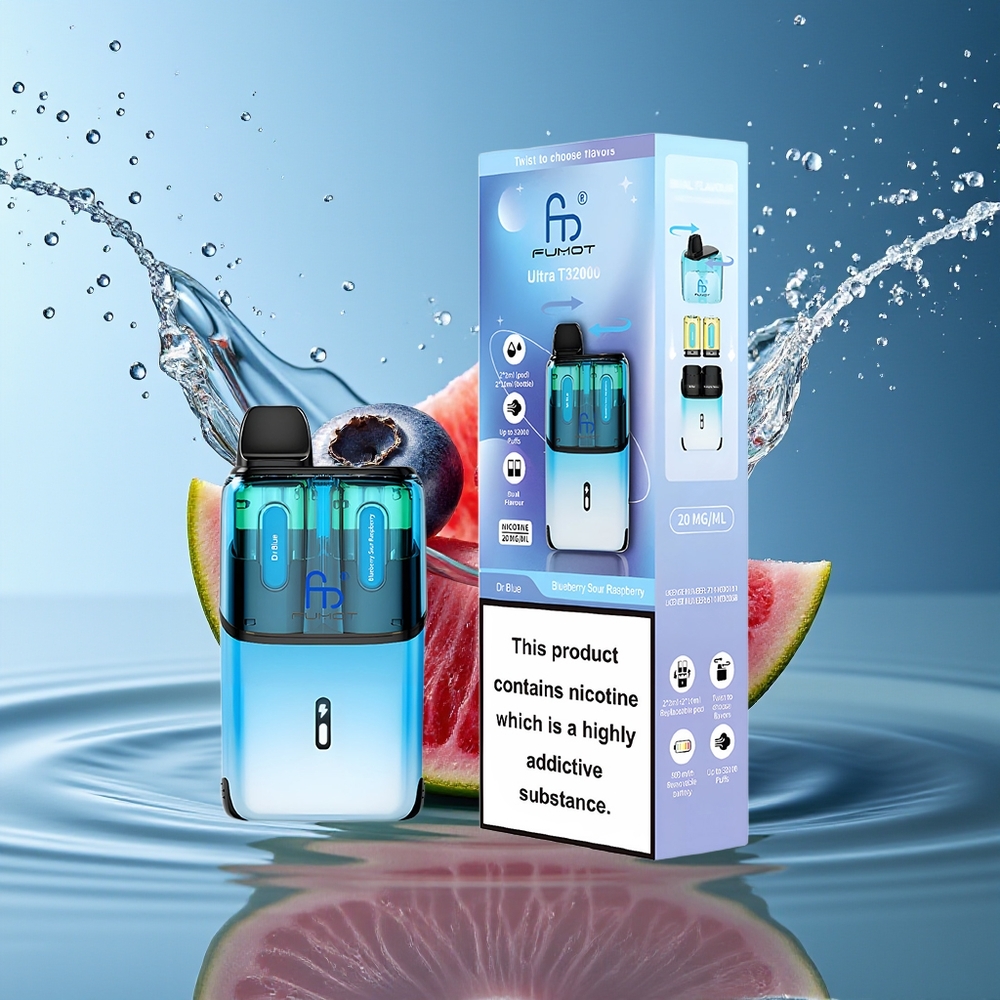 Fumot Ultra T32000 Dr Blauw - Blueberry Zure Framboos Mesh Coil Type-C 800mAh