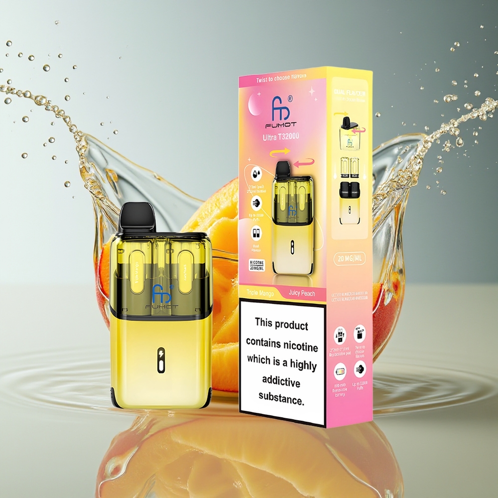 Fumot Ultra T32000 Triple Mango - Sappige Perzik + Mesh Coil & 800mAh
