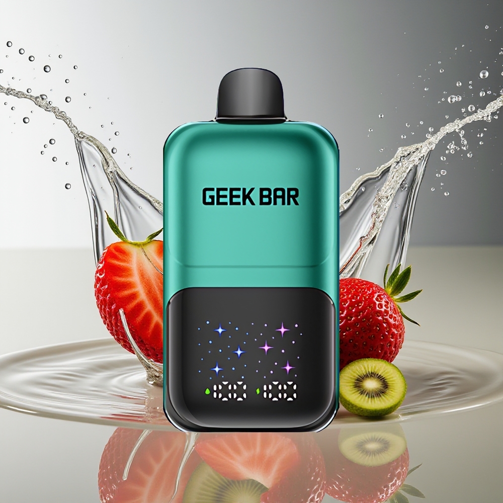 GEEK BAR 2GO 50000 Puffs Aardbei & Kiwi Groot Scherm Oplaadbaar Dubbel Tank