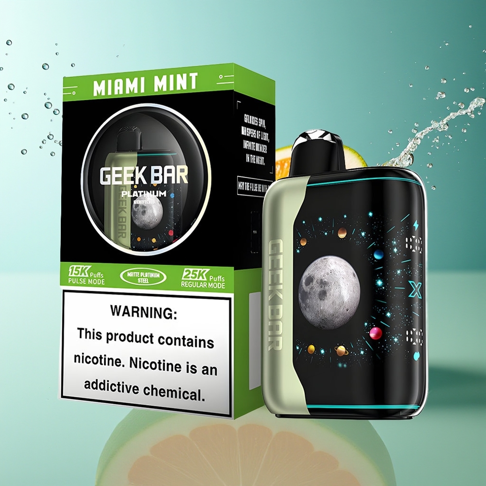 GEEK BAR Platinum Edition 25000 Puffs Miami Munt Dual Mesh Coil 20mL 2% Nicotine