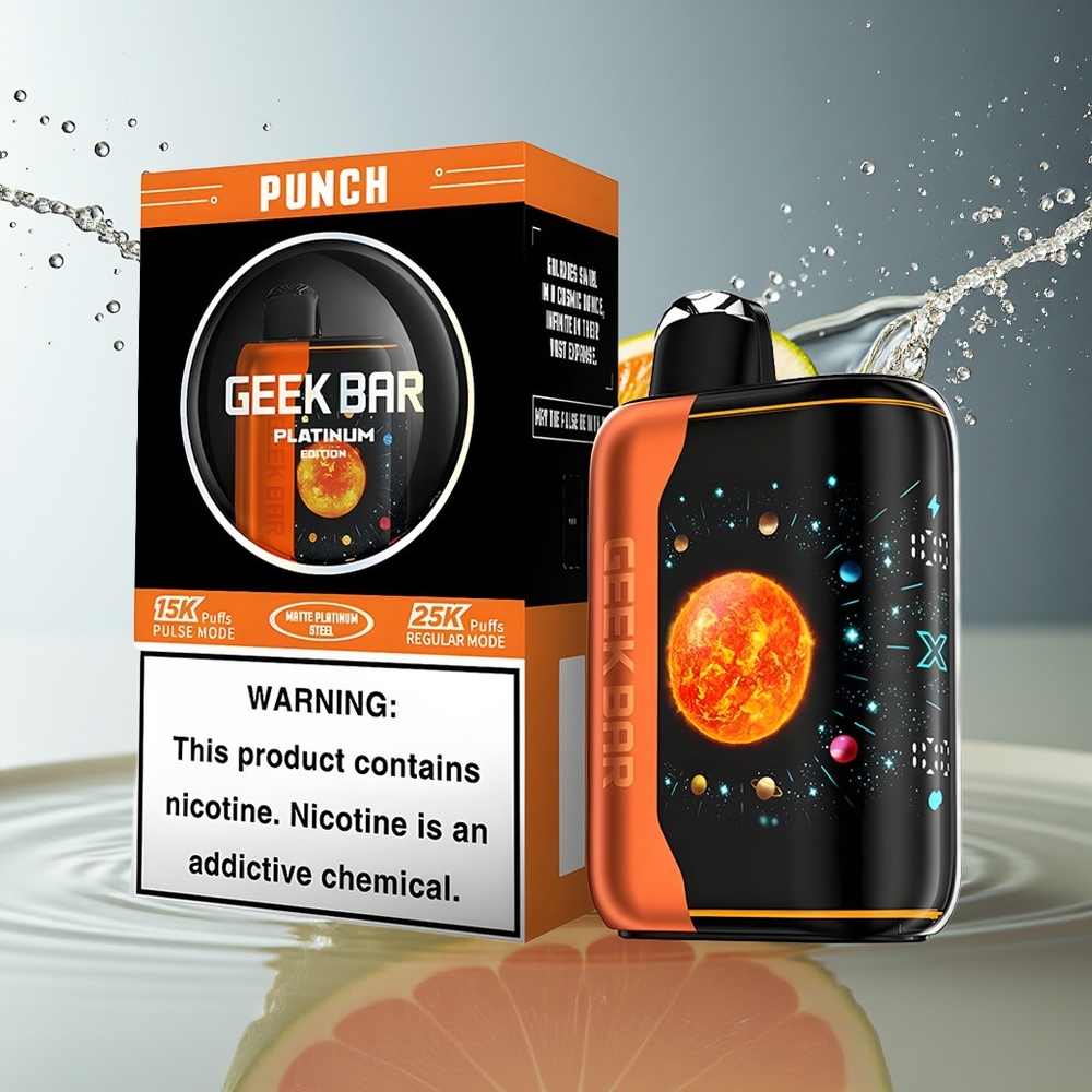GEEK BAR Platinum Edition 25000 Puffs Punch Matte Platinum Staal Dynamesh 20mL 2% Nicotine