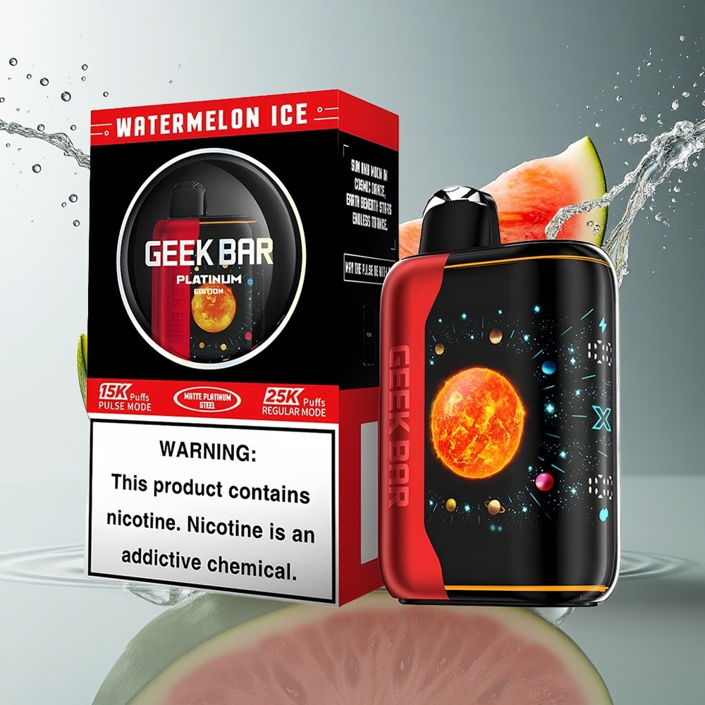 GEEK BAR Platinum Edition 25000 Watermeloen Ijs Matte Staal Scherm Dual Mesh 20mL 2%