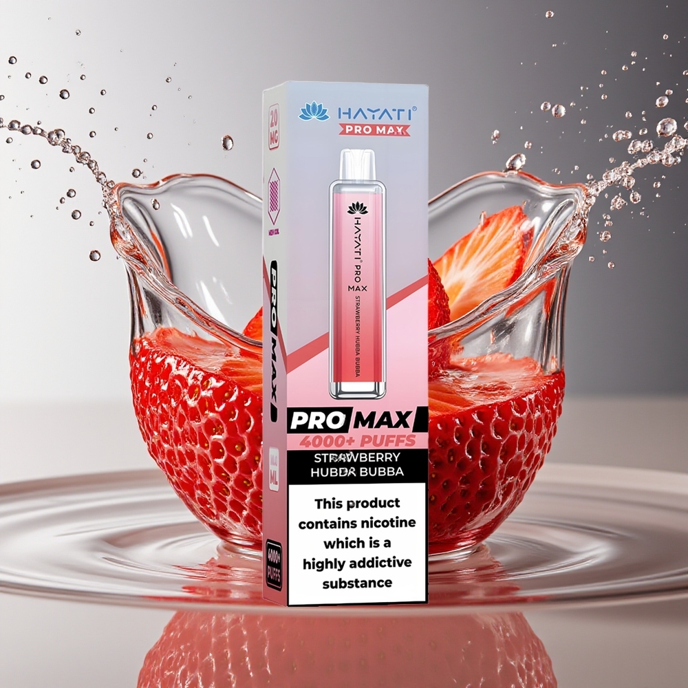 Hayati Pro Max 4000 Puffs Wegwerp Vape Aardbei Hubba Bubba TPD 2ml 10ml 1400mAh