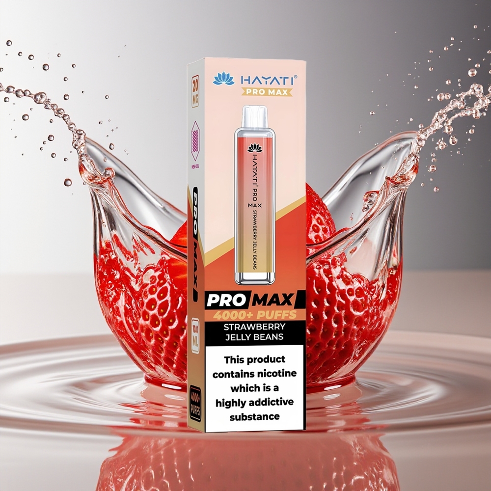 Hayati Pro Max 4000 Puffs Wegwerp Vape Aardbei Jelly Beans TPD 2ml/10ml 1400mAh