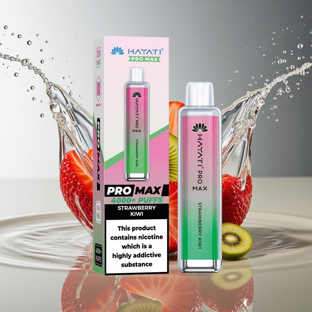 Hayati Pro Max 4000 Puffs Wegwerp Vape Aardbei Kiwi 2ml TPD-Compliant 1400mAh