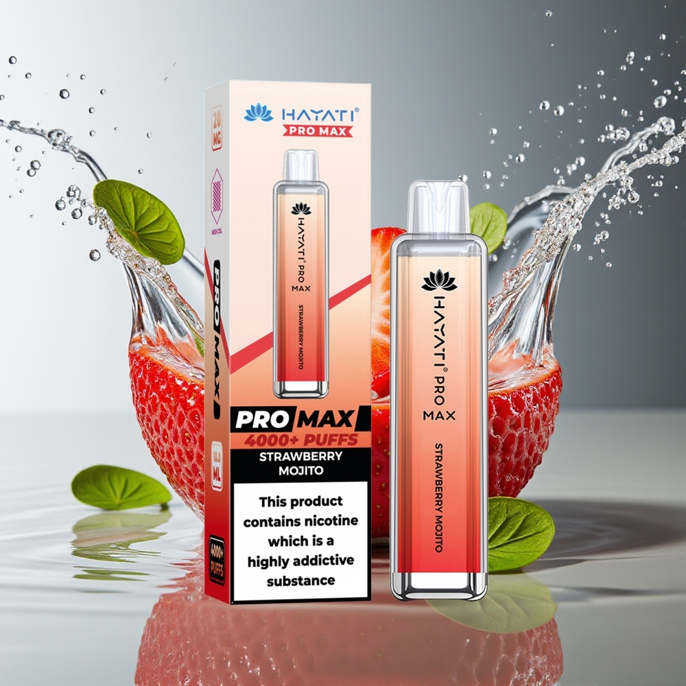 Hayati Pro Max 4000 Puffs Wegwerp Vape Aardbei Mojito 2ml TPD 1400mAh