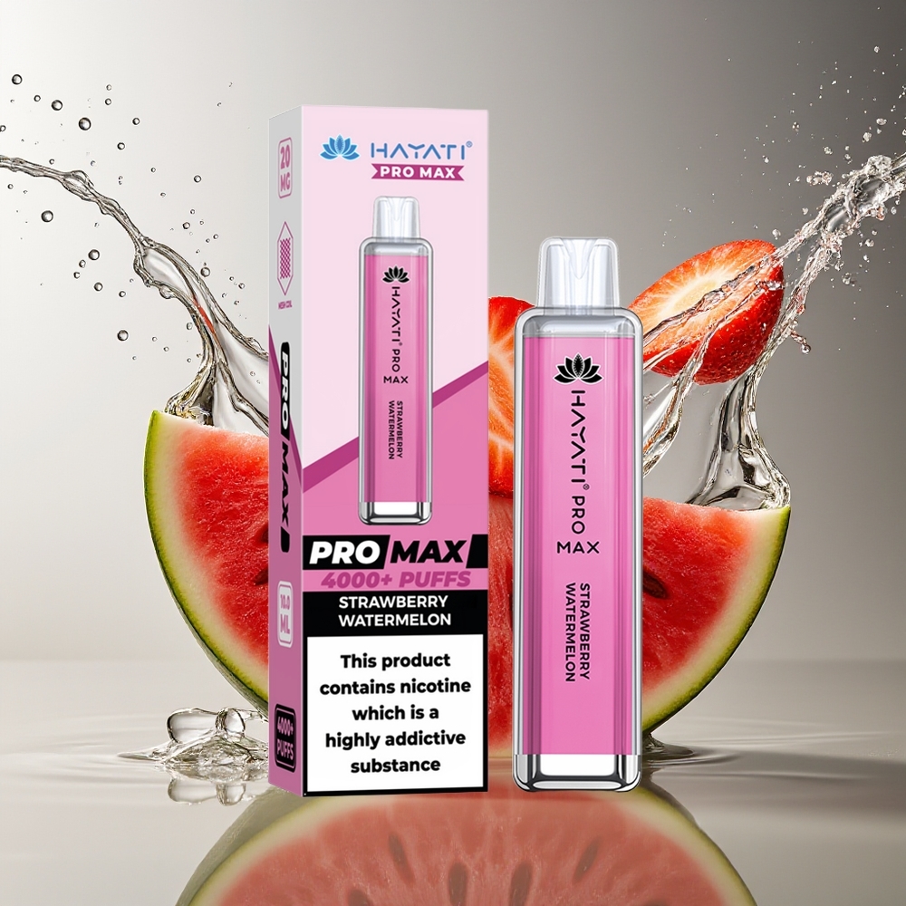 Hayati Pro Max 4000 Puffs Wegwerp Vape Aardbei Watermeloen TPD 2ml 1400mAh