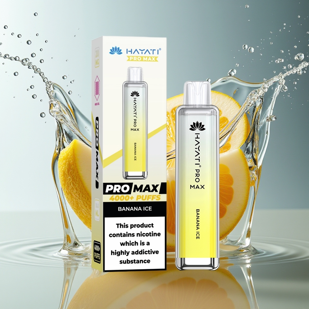 Hayati Pro Max 4000 Puffs Wegwerp Vape Bananenijs 2% TPD 1400mAh