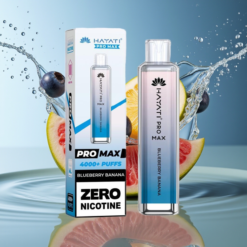 Hayati Pro Max 4000 Puffs Wegwerp Vape Blauwe Banaan Rechargeable 1400mAh TPD
