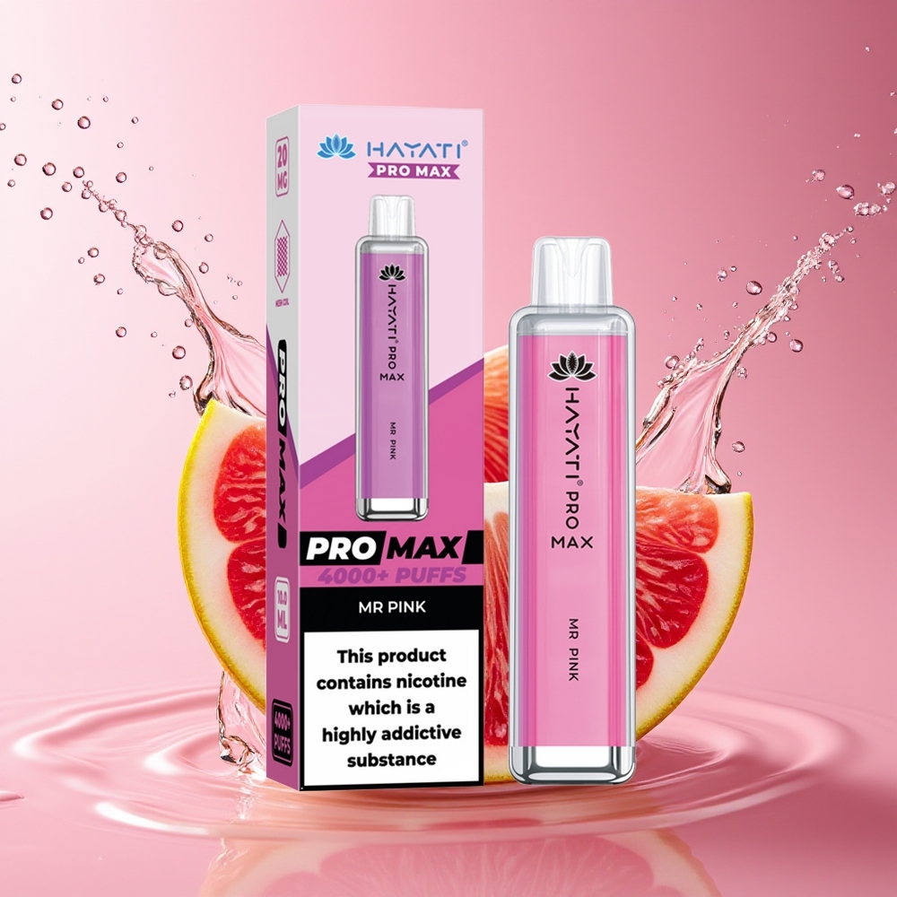 Hayati Pro Max 4000 Puffs Wegwerp Vape Heer Roze Dual 1.1 Ohm Mesh 1400mAh