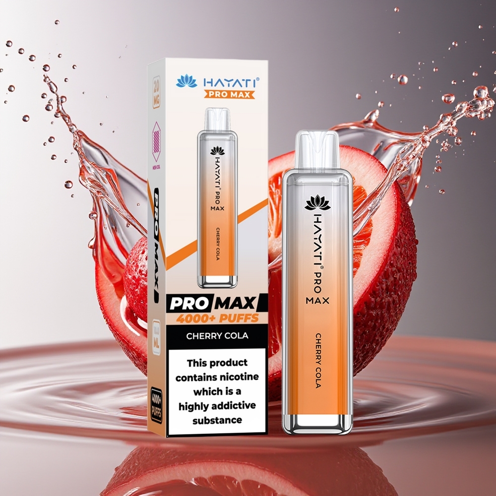 Hayati Pro Max 4000 Puffs Wegwerp Vape Kersen Cola Dual Mesh Coil 1400mAh