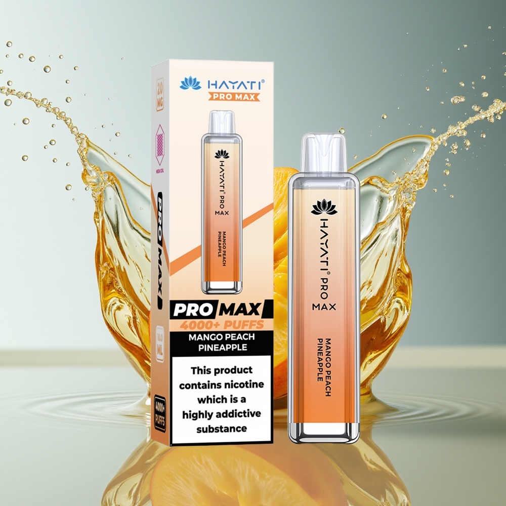 Hayati Pro Max 4000 Puffs Wegwerp Vape Mango Perzik Ananas 2% 5% Nicotine 1400mAh