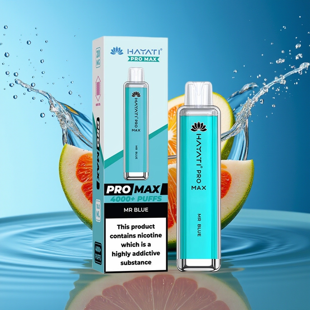 Hayati Pro Max 4000 Puffs Wegwerp Vape Meneer Blauw Rechargeable TPD-Compliant