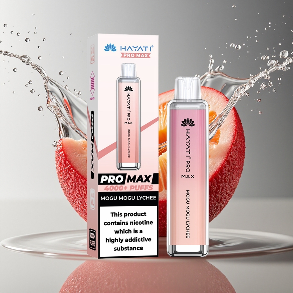 Hayati Pro Max 4000 Puffs Wegwerp Vape Mogu Mogu Lychee Nederlandse Versie 2ml 10ml Oplaadbaar
