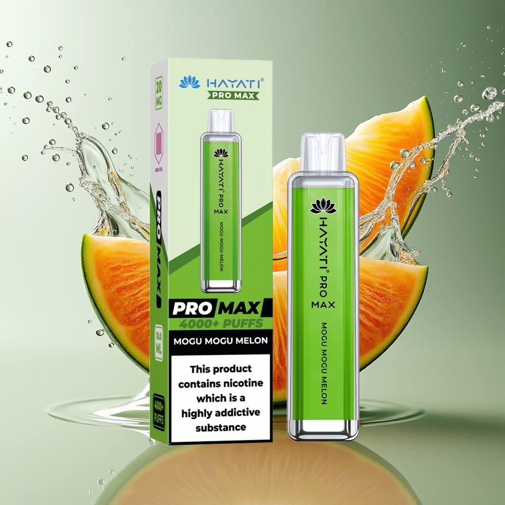 Hayati Pro Max 4000 Puffs Wegwerp Vape Mogu Mogu Meloen 2ml Rechargebaar 1400mAh