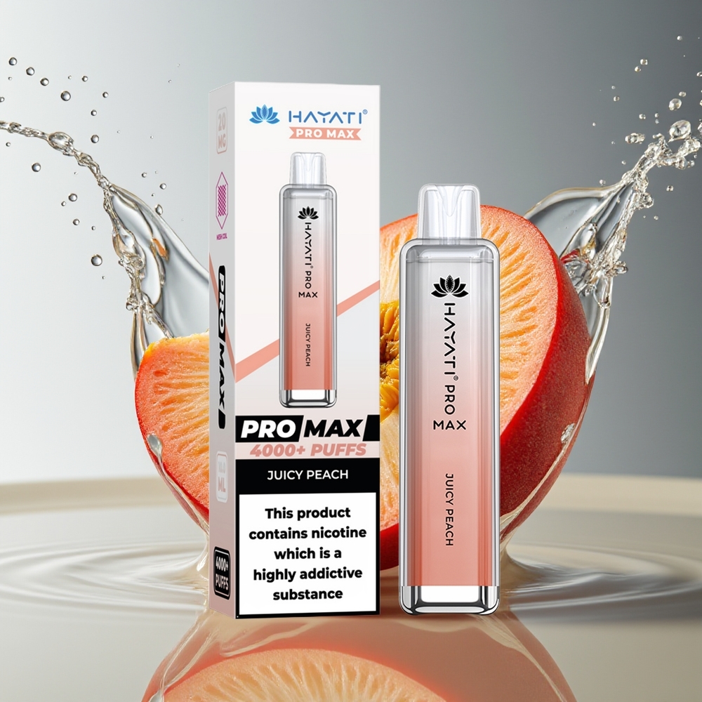 Hayati Pro Max 4000 Puffs Wegwerp Vape Sappige Perzik 2ML TPD 1400mAh Dual Coil