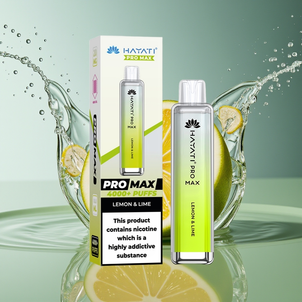 Hayati Pro Max 4000 Puffs Wegwerpsigaret Citroen & Limoen Rechargebare TPD-Compliant