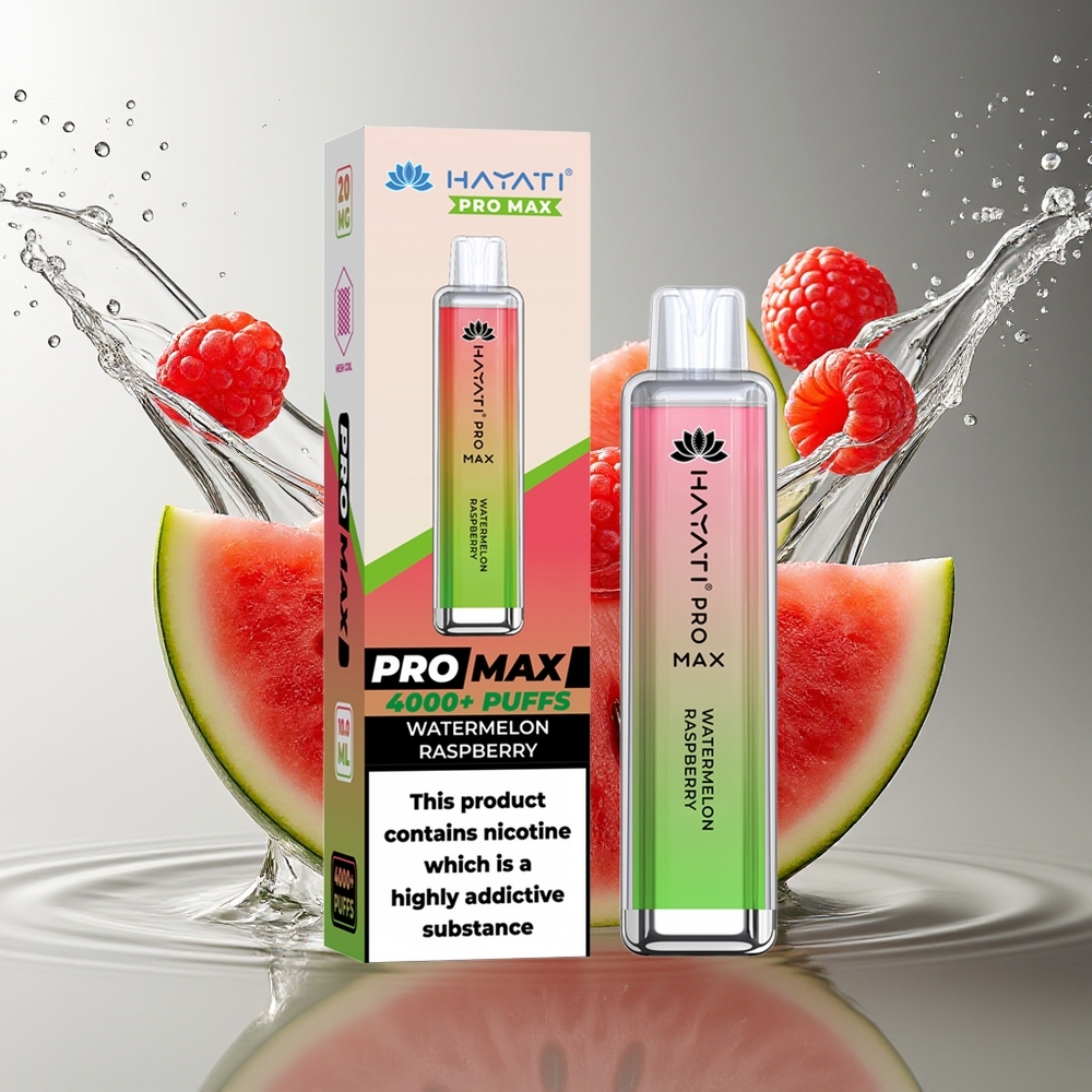 Hayati Pro Max 4000 Trekken Watermelon Framboos LED Oplaadbaar TPD