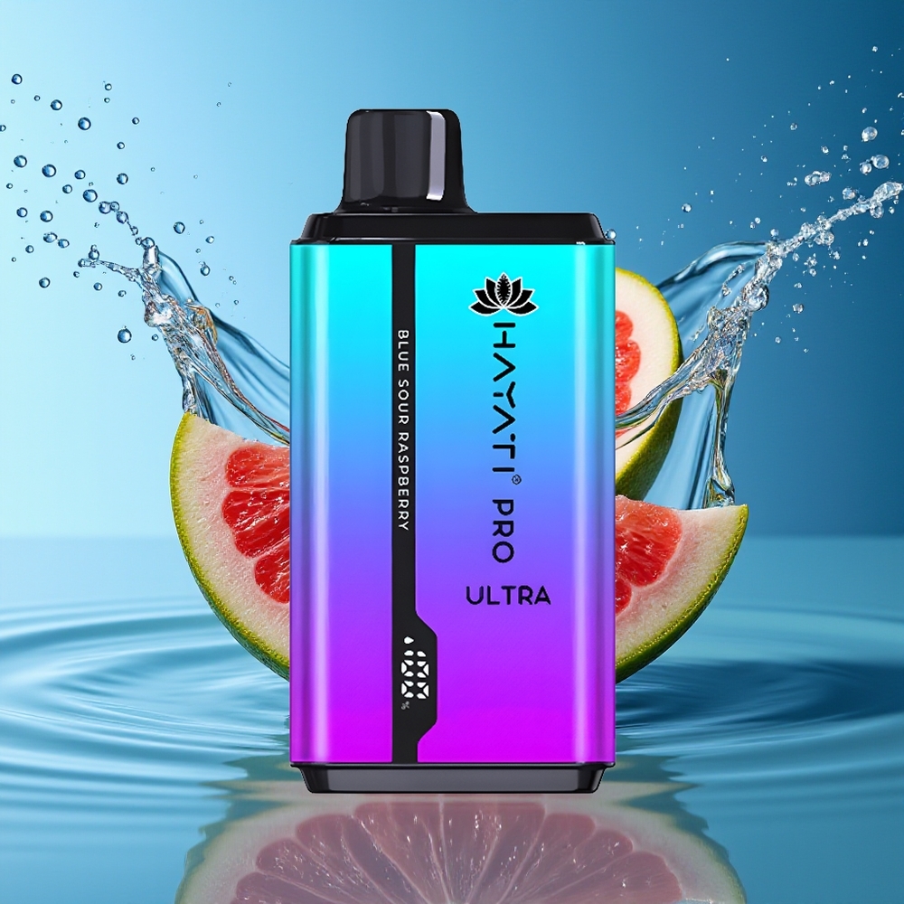 Hayati Pro Ultra 15000 Puffs Blauwe Zure Framboos Wegwerp Vape 850mAh 24ml