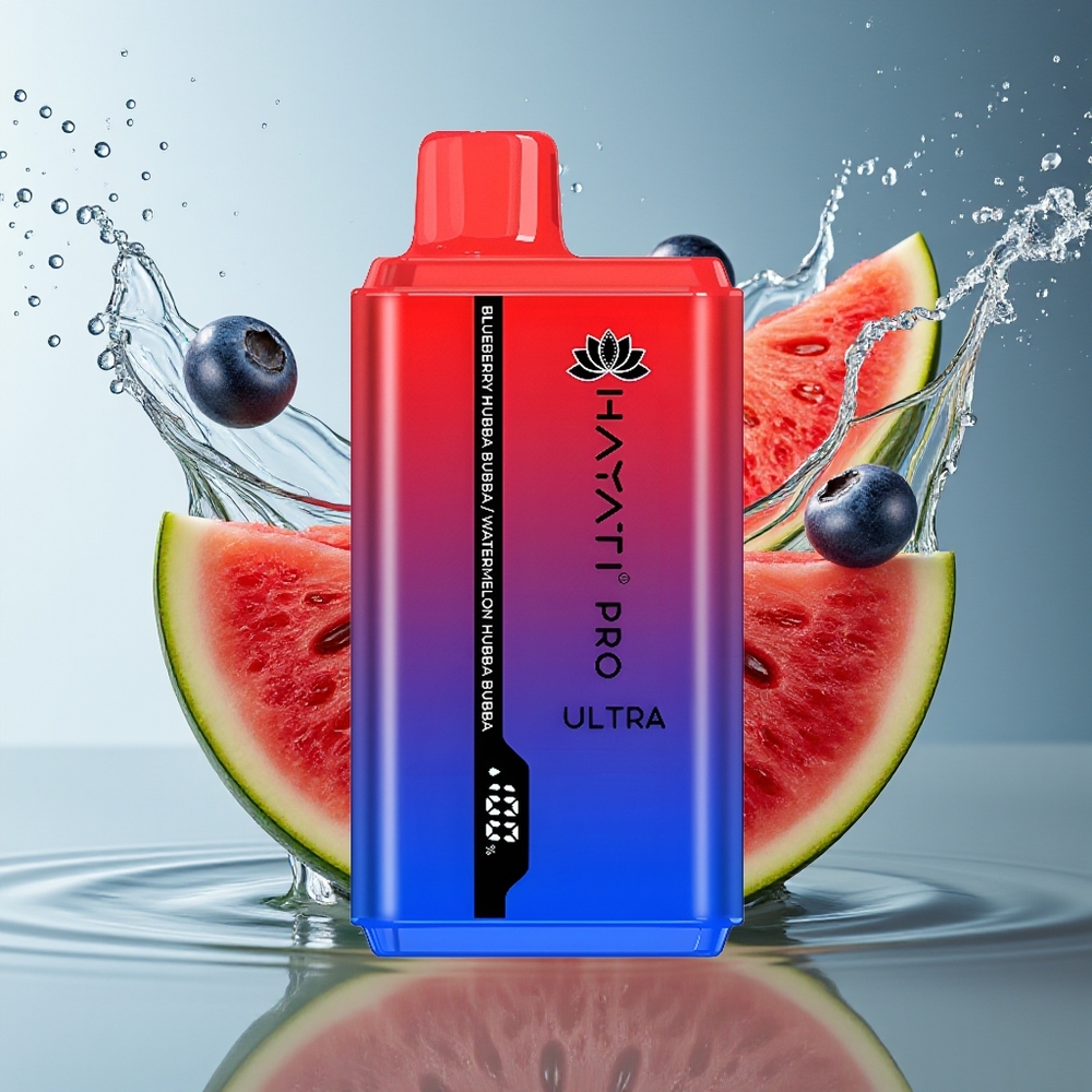 Hayati Pro Ultra 15000 Puffs Bosbes Hubba Bubba Watermeloen Hubba Bubba 2x12ml 2%