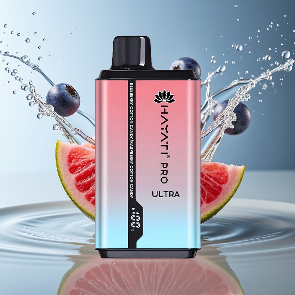 Hayati Pro Ultra 15000 Puffs Wegwerp Vape Bosbes Suikerspin Framboos Suikerspin
