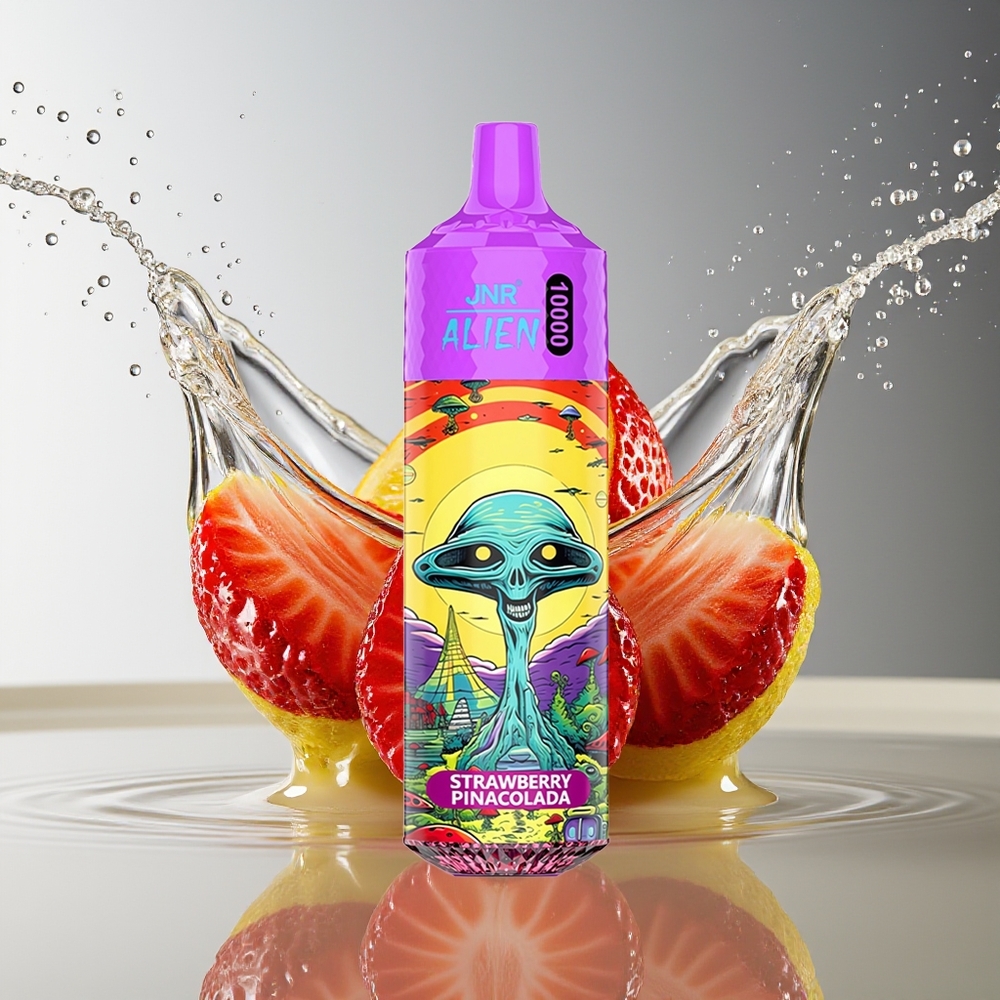 JNR Alien 10000 Puffs Aardbei Pina Colada 850mAh Mesh Coil RGB LED Type-C
