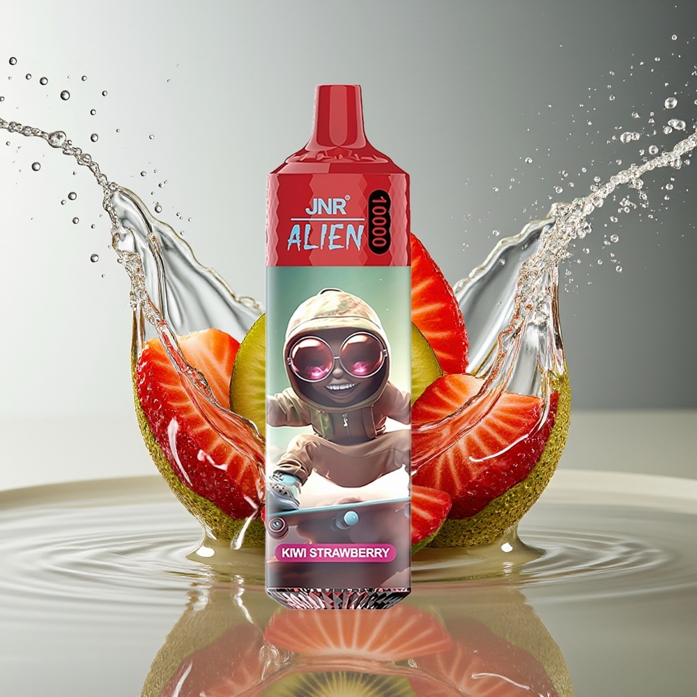 JNR Alien 10000 Puffs Kiwi Aardbei Sportief LED Oplaadbaar Mesh