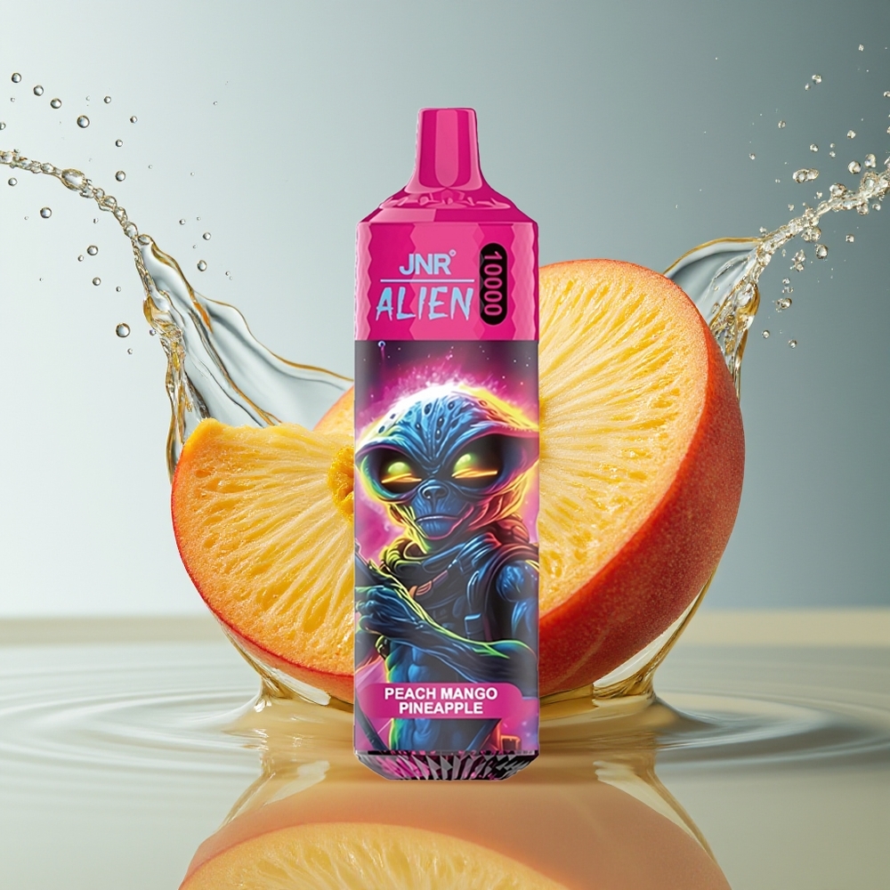 JNR Alien 10000 Puffs Perzik Mango Ananas 850mAh RGB LED Type-C