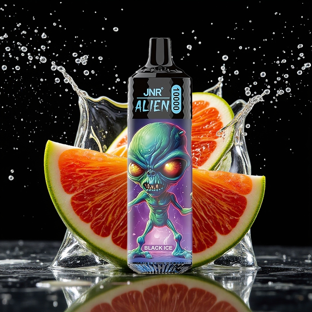JNR Alien 10000 Puffs Zwart IJs Mesh Coil LED RGB Type-C 20ml