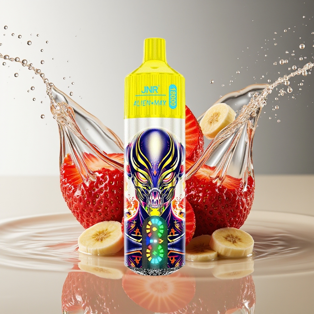 JNR Alien Max 18000 Puffs Aardbei Banaan Dual Mesh LED Type-C 28ml