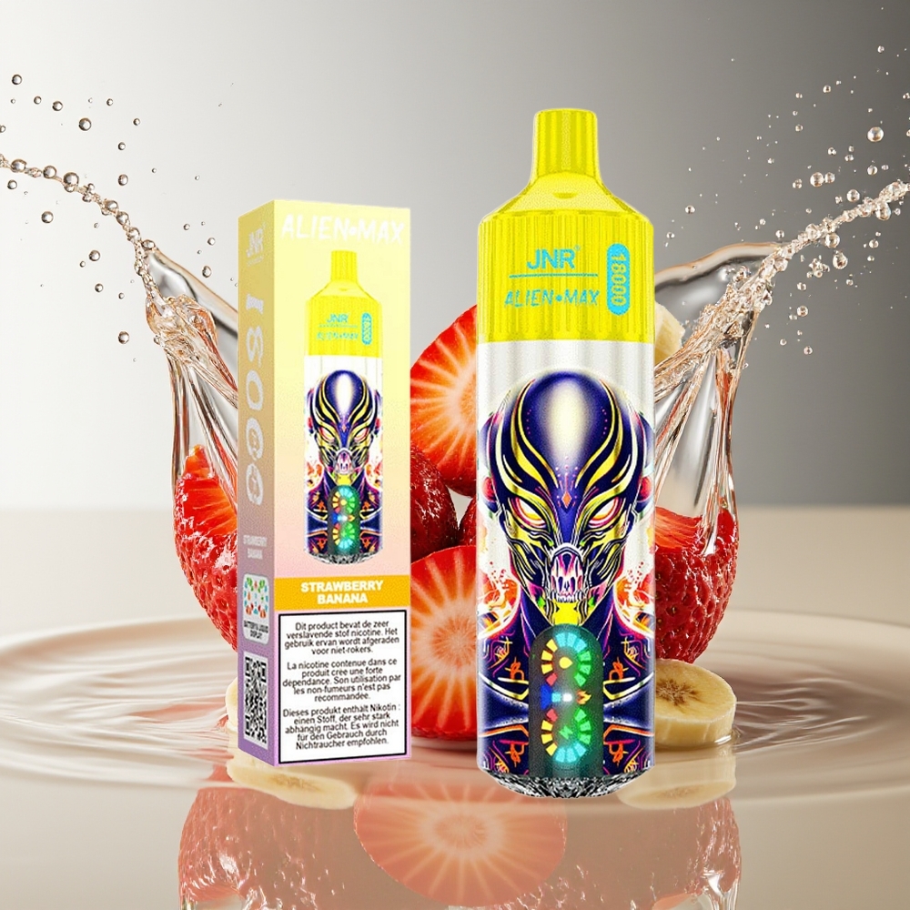 JNR Alien Max 18000 Puffs Aardbei Banaan Dual Mesh LED Type-C 28ml