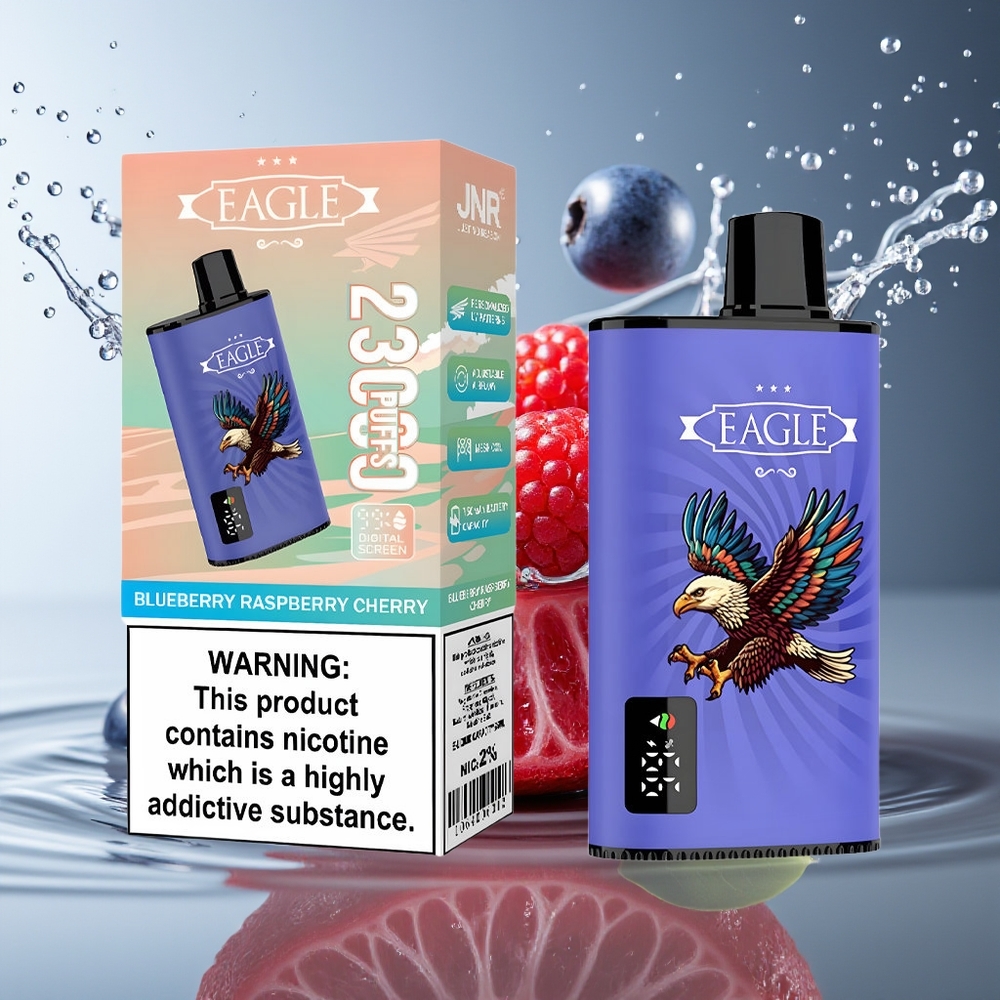 JNR EAGLE Smart 23000 Puffs Wegwerp Vape Blauwe Bes Framboos Kers Digitale Scherm 1.0ohm Mesh Coil Type-C