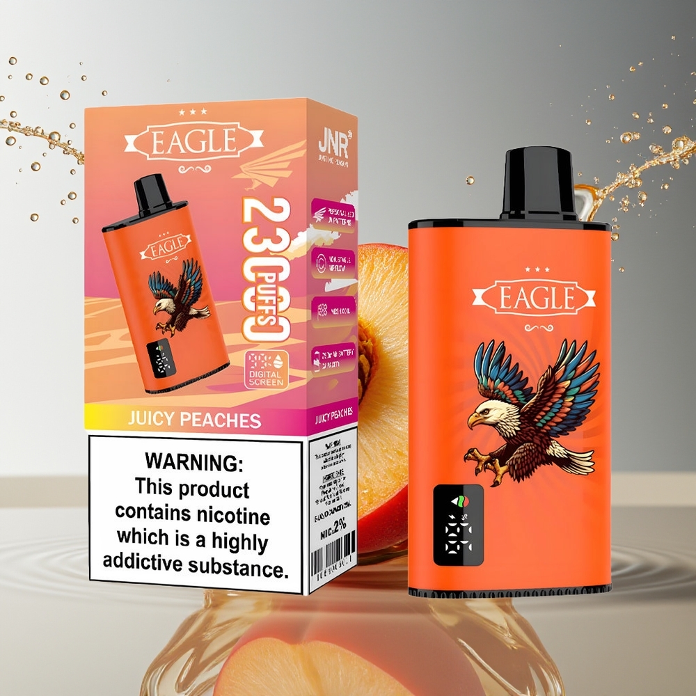 JNR EAGLE Smart 23000 Puffs Wegwerp Vape Sappige Perziken Digitaal Scherm 750mAh Mesh Coil