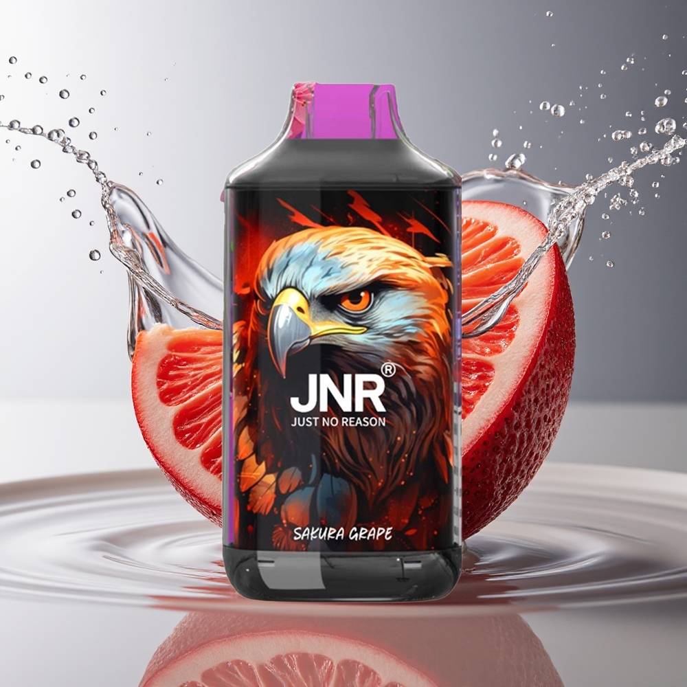 JNR Falcon 16000 Puffs Sakura Druif Dual Mesh LED Type C 850mAh 22ml 0%2%