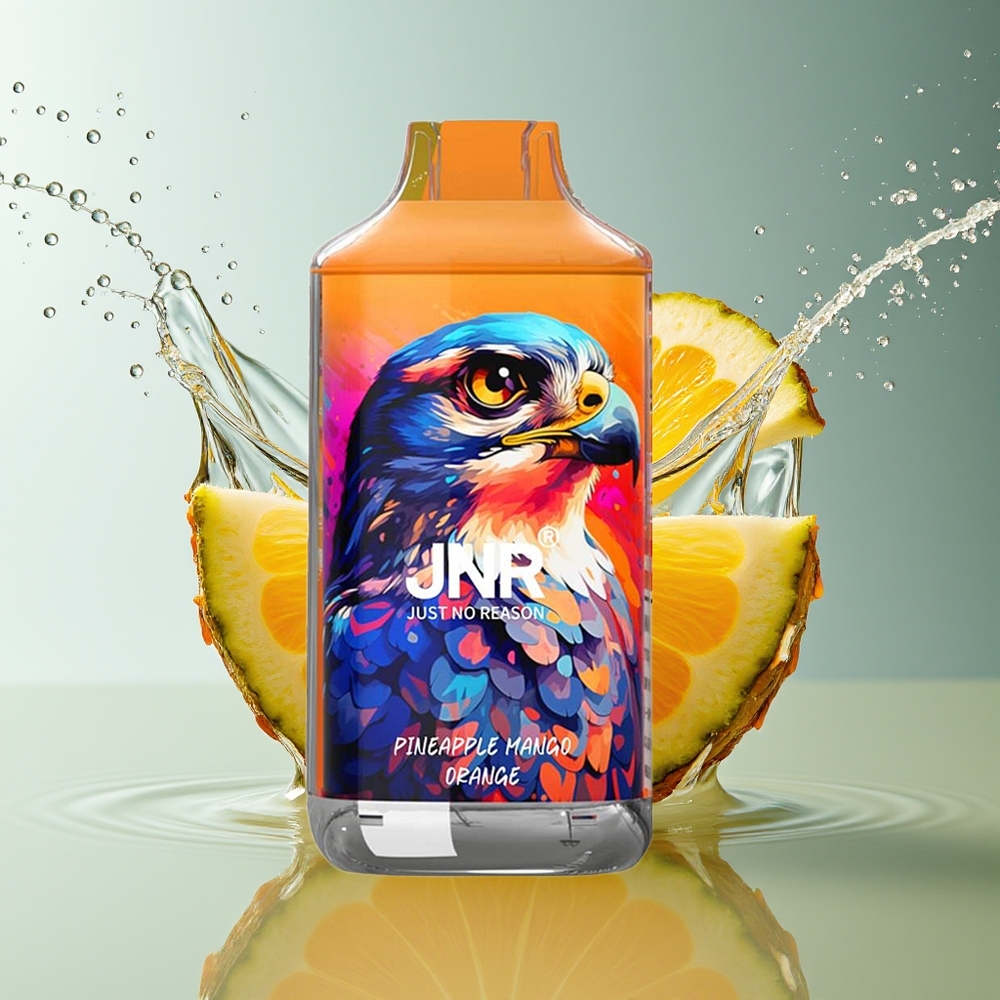 JNR Falcon 16000 Puffs Wegwerp Vape Ananas Mango Sinaasappel 850mAh 22ml Dual Mesh Coil LED