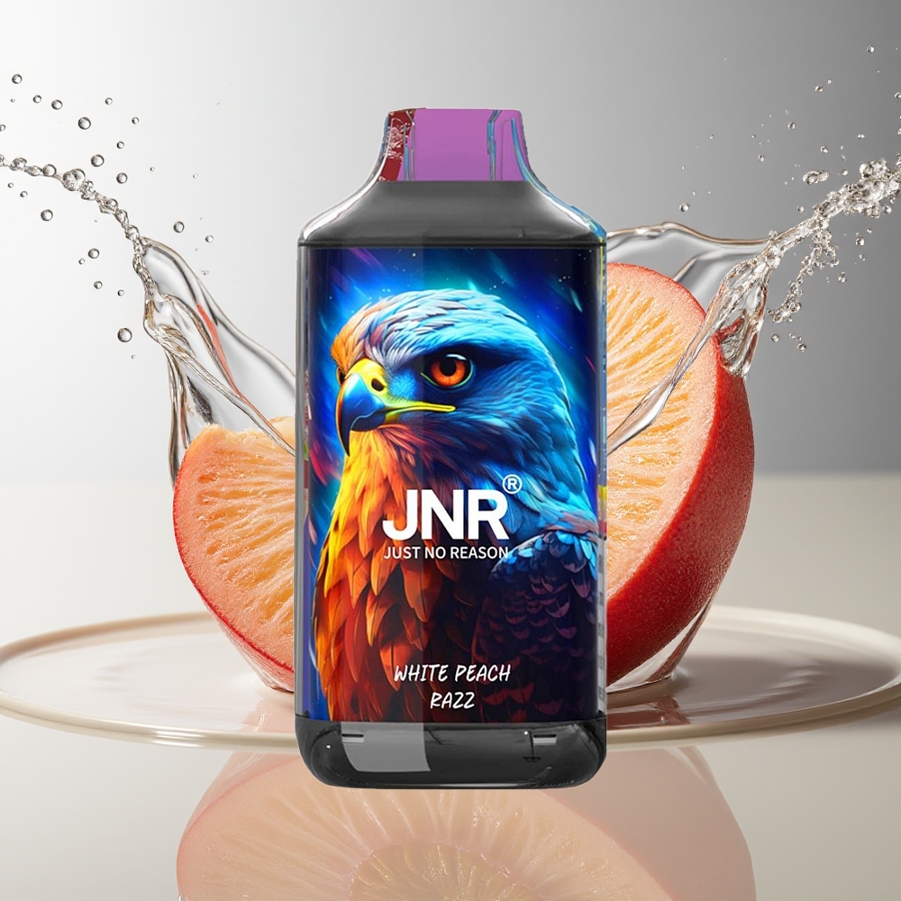 JNR Falcon 16000 Puffs Wegwerp Vape Witte Perzik Razz 850mAh 22ml Dual Mesh