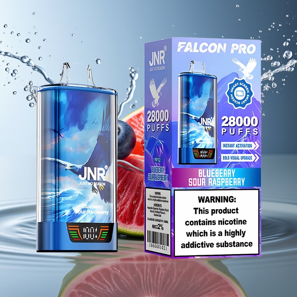 JNR Falcon Pro 28000 30ml 950mAh Blauwe Bes Zure Framboos Dual Mesh Smart Display