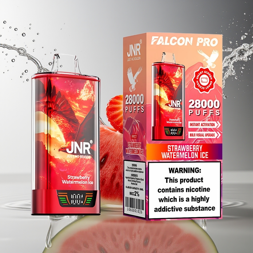 JNR Falcon Pro 28000 Aardbei Watermeloen Ijs 30ml 950mAh Dual Mesh Smart Display MTL