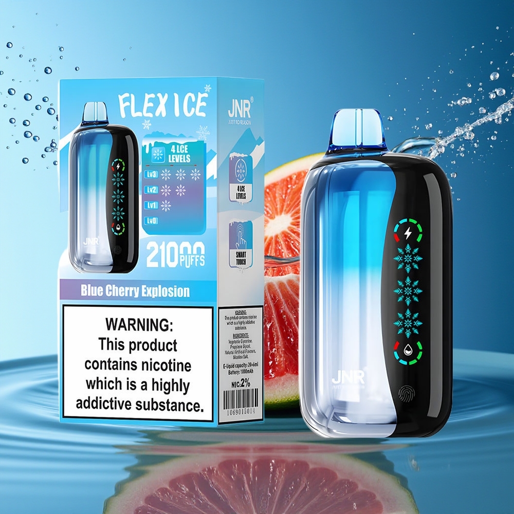 JNR Flex Ice 21000 Puffs Wegwerp Vape Blauwe Kersen Explosie Aanpasbare Ijs 26ml Dual Mesh Type-C