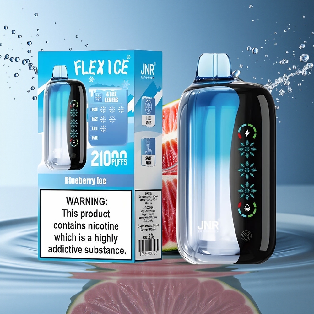 JNR Flex Ice 21000 Puffs Wegwerp Vape Bosbes IJs Aanpasbare Luchtstroom Touchscreen Dual Mesh Type-C