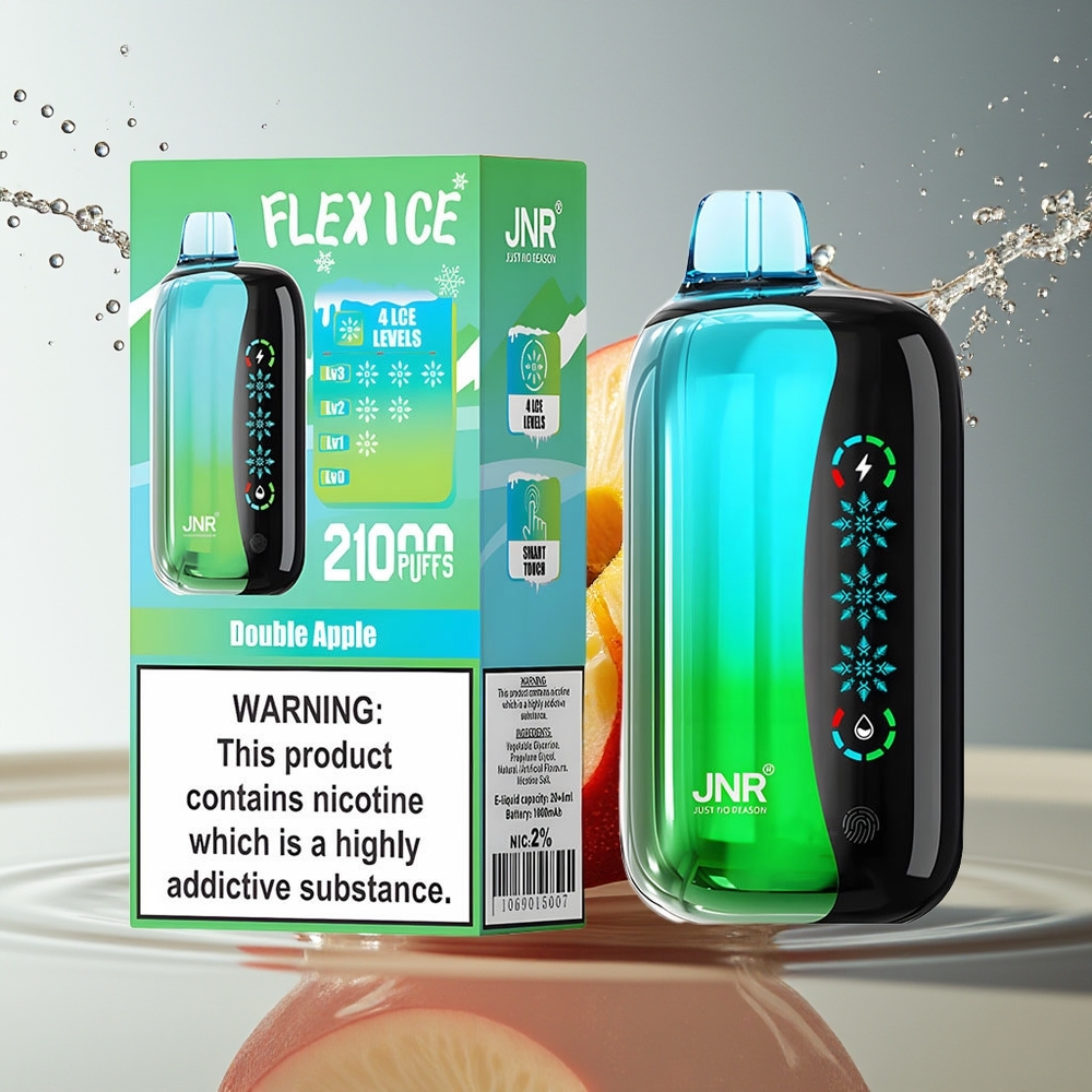 JNR Flex Ice 21000 Puffs Wegwerp Vape Dubbele Appel Ice Ajusteerbaar Aanraakscherm Dual Mesh