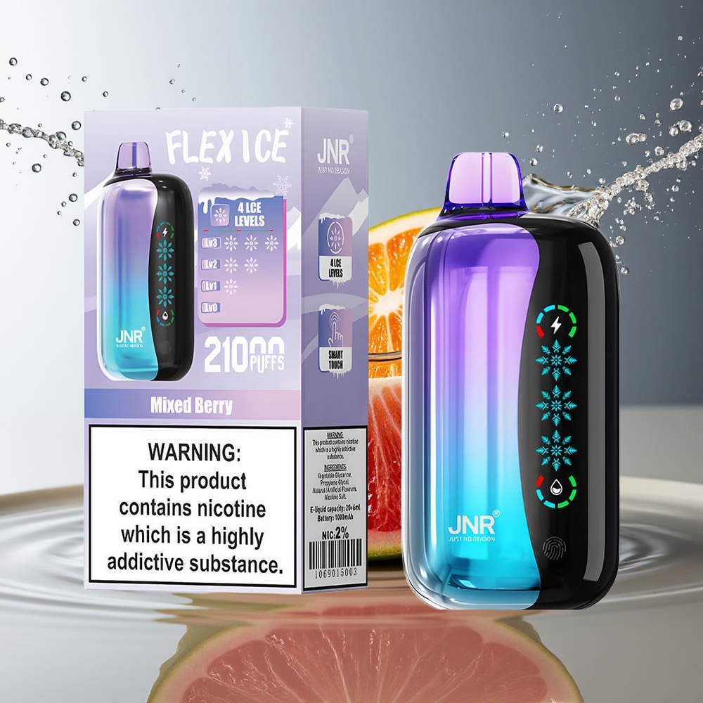 JNR Flex Ice 21000 Puffs Wegwerp Vape Gemengde Bes IJs Aanpasbaar Touch Scherm Luchtstroom