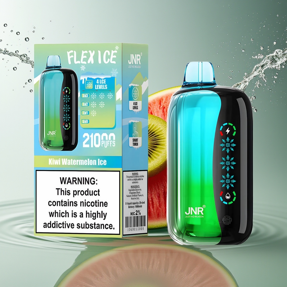 JNR Flex Ice 21000 Puffs Wegwerp Vape Kiwi Watermeloen Ijs Aanpasbare Luchtstroom 26ml Dual Mesh