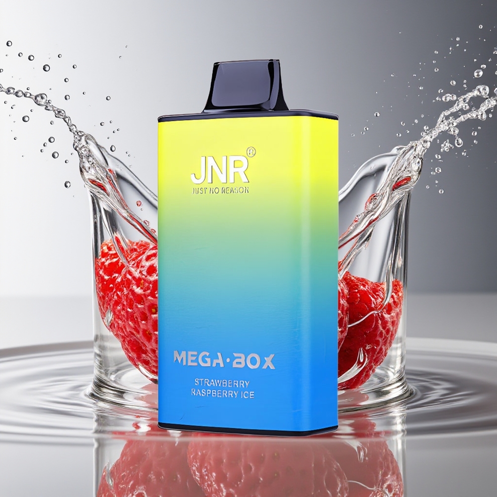 JNR Mega Box 25000 Puffs Wegwerp Vape Aardbei Framboos IJs Dual Mesh Coil Type-C