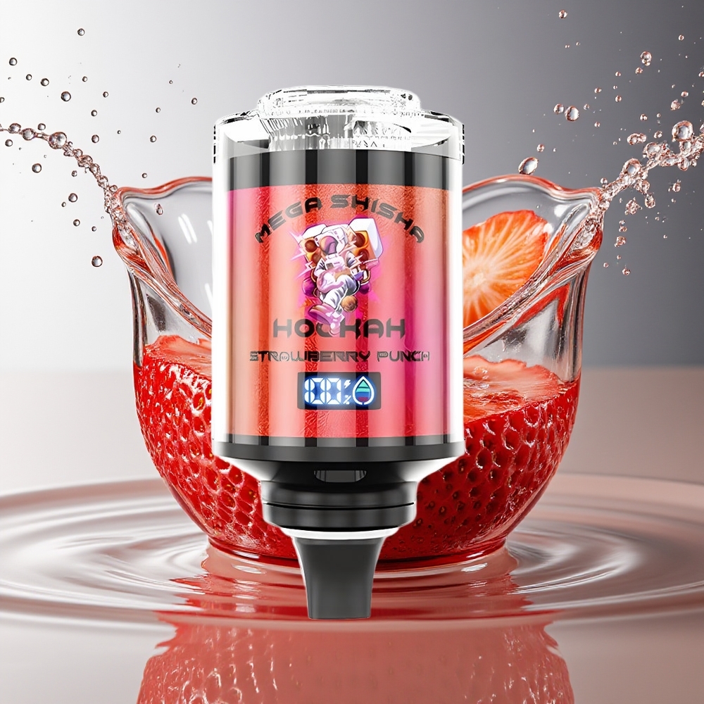 JNR Mega Shisha Hookah 100K Aardbei Punch Desktop Type-C 2200mAh Scherm